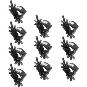 10 Pack Stage Light Clamp Fit 1-1/4" - 1-3/8" OD Pipe, DJ Lighting O-Clamp, Truss Mount Hook with TUV, Load 165 lb