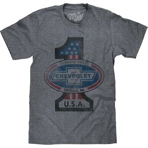 Tee Luv Men's Chevrolet USA T-Shirt - Genuine Parts Vintage Chevy Shirt