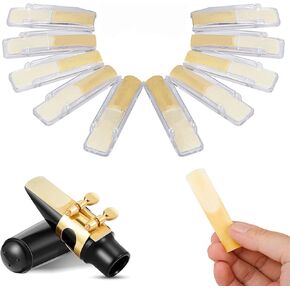 Alto Saxophone Reeds 10PC, Strength 2.5 Alto Sax Reeds for Professional Saxophone with Individual Plastic Case, Thinner Reed Tip & Cutting Technology, Traditional Sax Reeds for Beginner and Player