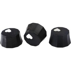 Guyker PRS Style Guitar Bass Ebony Potentiometer Control Knobs - 3PCS Speed Tone Volume Top Hat Knob Love Heart Pattern Surface Replacement for Electric Guitar or Precision Bass