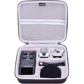 LTGEM EVA Hard Case for Zoom H6 All/Zoom H6 Six-Track/Zoom H6essential / Zoom H4essential Portable Recorder. Fits Charger, Cable and Other Accessories