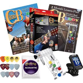 Chord Buddy Guitar Learning Aid Package with True Tune Tuner, Strings & Picks Bundle