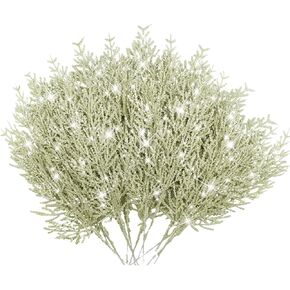 Artificial Pine Branches, 60 Pcs Christmas Pine Stems, Faux Cedar Stems, Artificial Faux Cedar Branches, Fake Christmas Greenery Pine Picks (60, Green)