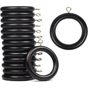 Premium Wooden Curtain Rings for Window and Door Decoration (24 Pieces) Wood Drapery Rings | Inner Dia 1.75 Inch and Outer Dia 2.5 Inch | Rosewood, Brown, TR-CR-01 in Saudi Arabia