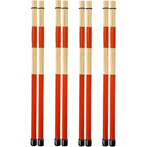 Jazz Drum Sticks Drumsticks Bamboo Punk Drum Sticks for Jazz Folk Music (red)