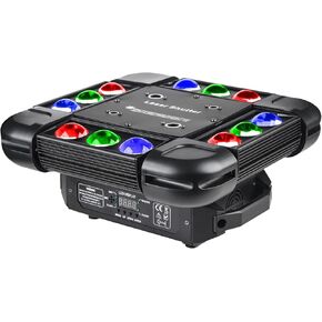 Moving Head Laser Light,DJ Laser Lights 12LEDs 150W RGBW Beam Light,DMX Controller with 16CH/64CH and Sound Activated for Party