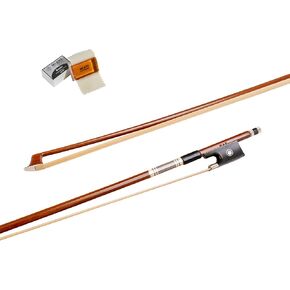 MI&VI NB-530 Classic Violin Bow 4/4 (Full Size) with Rosin for Bow Hairs Included - Ebony Frog - Well Balanced - Light Weight - Real Mongolian Horse Hair (Violin 4/4) - MI&VI Music