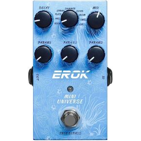EROK Mini Universe Reverb Pedal 9 Reverb Effects Room/Shimmer/Lofi/Spring Reveb Effect Pedals Electric Guitar Pedal