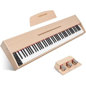 Electric Piano Keyboard, Full-Size 88 Key Semi-Weighted Keyboard, with Sustain Pedal, Stand, Dual Stereo Speakers, Case,Touch Sensitivity - Portable Digital Piano for Beginners & Pro(White)