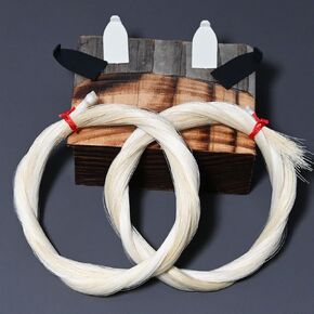 Premium Mongolian Horse Hair for Cello Bow Unbleached, White 29'' Music Instrument Accessories(2 Hanks)