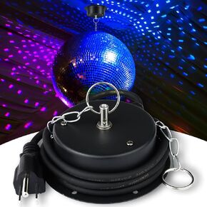 Disco Ball Motor, Czgor Mirror Ball Motor 3RPM Heavy Duty Disco Ball Spinner DJ Ball Rotator for 8-16" Mirror Ball and Perfect for Party Decoration, DJ Club, Wedding, Birthday