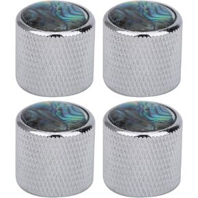 Electric Bass Knob 4 Pcs Metal Guitar Dome Knobs with 6mm Shaft for Volume Control Electric Guitar Parts(Color Shell Silver) Playing Accessories