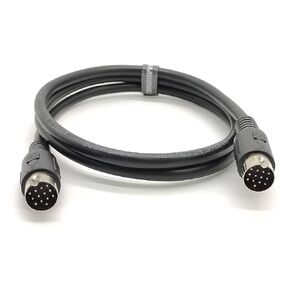 Straight 13-Pin MIDI Cable DIN Extended Cable 1 Meter for Car Cameras (Male to Male)
