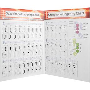 Saxophone Fingering Chart,Sax Beginner Saxophone Chords Poster Practice Accessories for Saxophone Beginner