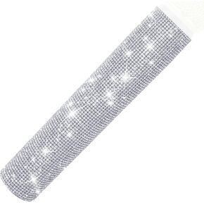 Silver Crystal Mic Handle Cover for Universal Wireless Microphone and SM58, BETA58, Sparkle Cordless Handheld Shining on Tours & Shows (Mic NOT Included)