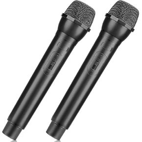 Facmogu 2PCS Fake Microphone Prop, Electroplated Rose Gold Plastic Pretend Mic Prop, Realistic Prop Microphone for Karaoke Fun Costume, Fun Stage Mic Prop for Halloween Christmas Birthday Party Favors