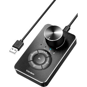 Vaydeer Multimedia Controller Knob with Mic-Mute Function and Safe Volume Range Setting, USB C Port Audio Adjuster Volume Controller Compatible with Win 7/8/10/11 and Mac OS.