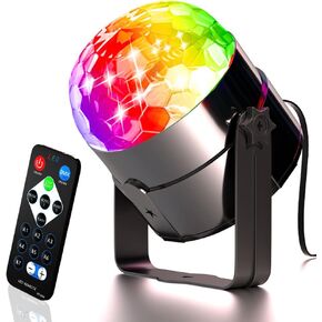 Mini Dj Disco Ball Party Stage Lights Sbolight Led 7Colors Effect Projector Karaoke Equipment for Stage Lighting With Remote Control Sound Activated for Dancing Christmas Gift KTV Bar Concert Birthday