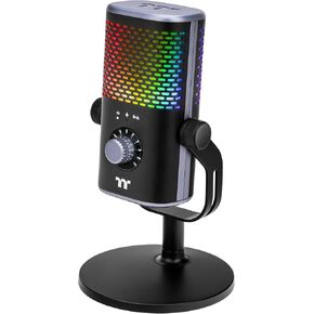Thermaltake GS50 RGB USB Pro-Grade Condenser Microphone for Gaming, Streaming andPpodcast, 24-Bit Audio with up to 96 kHz Sampling, GSG-GSF-MCMTBK-01