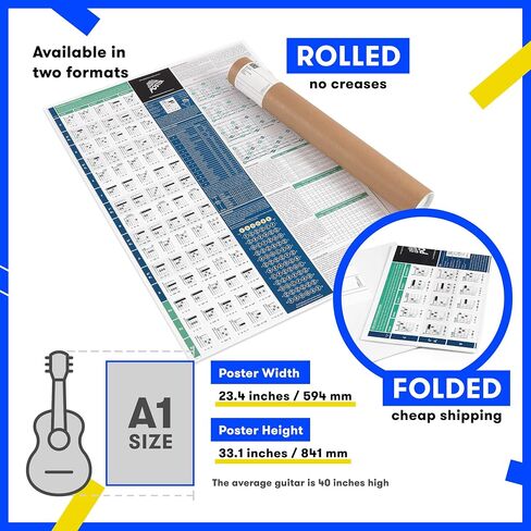 The Really Useful Bass Guitar Poster - Master Bass Guitar Music Theory with Our Fully Illustrated Poster - Get Creative & Compose Your Own Music - Perfect for Beginners | A1 Size - Folded Version in Saudi Arabia