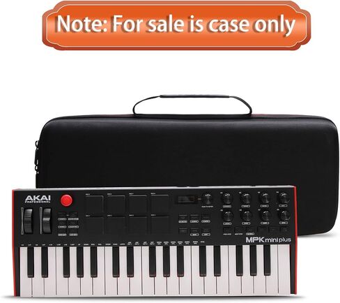 LTGEM Hard Case for Akai Professional MPK Mini Plus - USB MIDI Keyboard Controller - Travel Protective Carrying Storage Bag (Black+Red) in Saudi Arabia