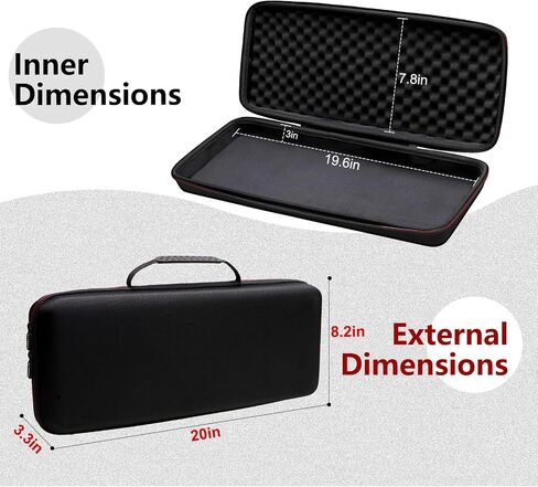 LTGEM Hard Case for Akai Professional MPK Mini Plus - USB MIDI Keyboard Controller - Travel Protective Carrying Storage Bag (Black+Red) in Saudi Arabia
