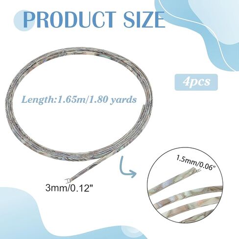 PH PandaHall 2pcs Binding Purfling Strip 1650x6x1.5mm Plastic Imitation Shell Guitar Binding Purfling Strip Guitar Binding Edge Trim for Acoustic Classical Guitar, Gray in Saudi Arabia