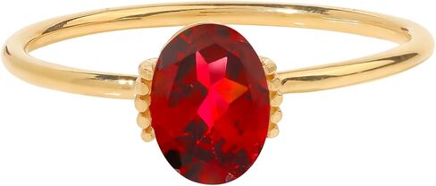 YoTreasure Solid 14K Yellow Gold Dainty Ring | Black Spinel, Ethiopian Opal & Rhodolite Garnet Gemstone Jewelry in Saudi Arabia