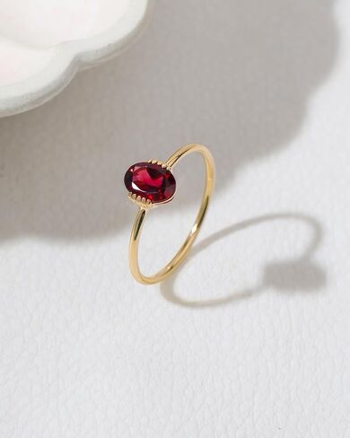 YoTreasure Solid 14K Yellow Gold Dainty Ring | Black Spinel, Ethiopian Opal & Rhodolite Garnet Gemstone Jewelry in Saudi Arabia