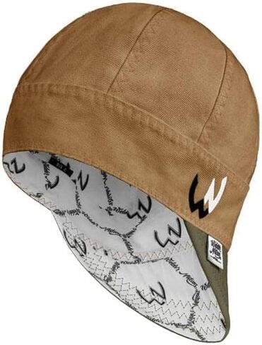 Welder Nation 8 Panel Welding Cap, 100% Cotton, Duck Canvas Exterior, Protective, Durable Men’s Hats with No Unicorn Peak for Welding, Heavy-Duty Jobs - Premium, Comfortable Welder Hat - 10 oz, 7 in Kuwait