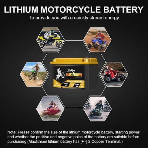 12V Lithium Motorcycle Battery 3.5Ah 210CA Smart BMS, Replacement YTX7L-BS/YTX5L-BS/YTX4L-BS/YTZ6-BS/YTZ7S-BS Battery, Compatible with Small Street Bikes, Motorcycle, Scooter, Lawn Mowers in Saudi Arabia