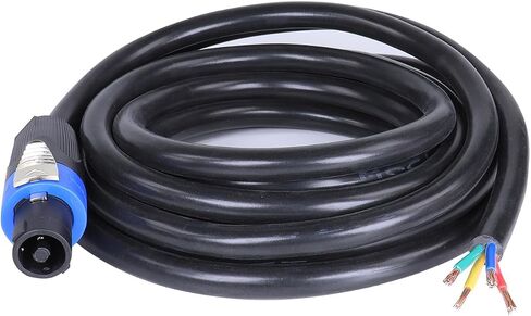 1 Pack 10 Feet Pro Road Tour 4 Conductor Speakon Cable - 12 Gauge Speak-On to 4-Wire Cables for Chuchero, Tweeters, Mids Wiring (4 Conductors, 10Ft.) in Kuwait