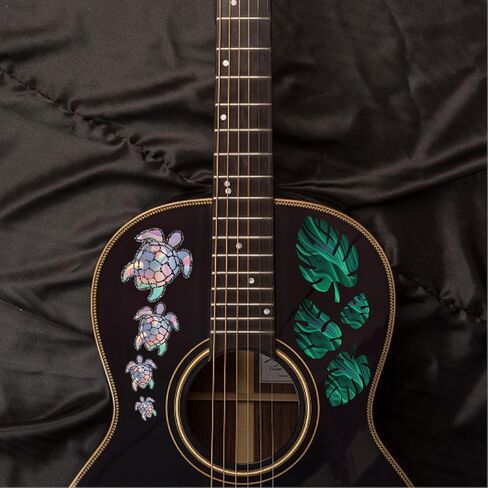 PLIGREAT 2 Pack Guitar Guard Decal Removable Sea ​​Turtle Leaf Guitar Board Decal for Acoustic Guitars Electric Guitars Bass Decor Guitar Side Panel Decals DIY Guitar Decoration in Saudi Arabia