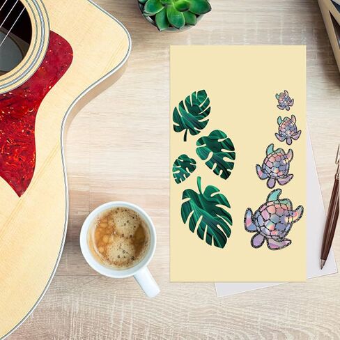 PLIGREAT 2 Pack Guitar Guard Decal Removable Sea ​​Turtle Leaf Guitar Board Decal for Acoustic Guitars Electric Guitars Bass Decor Guitar Side Panel Decals DIY Guitar Decoration in Saudi Arabia