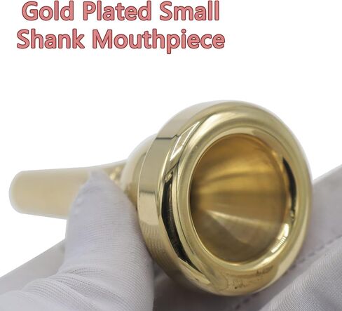 CashBeat 6 1/2AL Gold Plated Small Shank Trombone Mouthpiece, Euphonium Mouthpiece for Superior Sound, Compatible with Baritone and Tenor Trombone, Brass Instrument Accessories in Kuwait