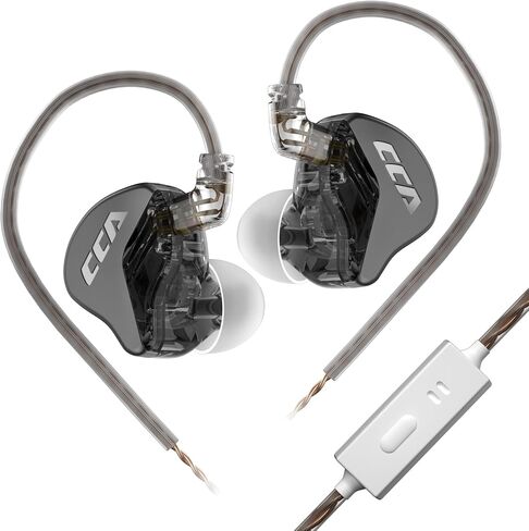 CCA CRA in Ear Monitor Headphones with Microphone Clear Sound Deep Bass Wired Earphone, Ultra-Thin Diaphragm Dynamic Driver IEM Tangle-Free with Hi Res Detachable Cable in Kuwait