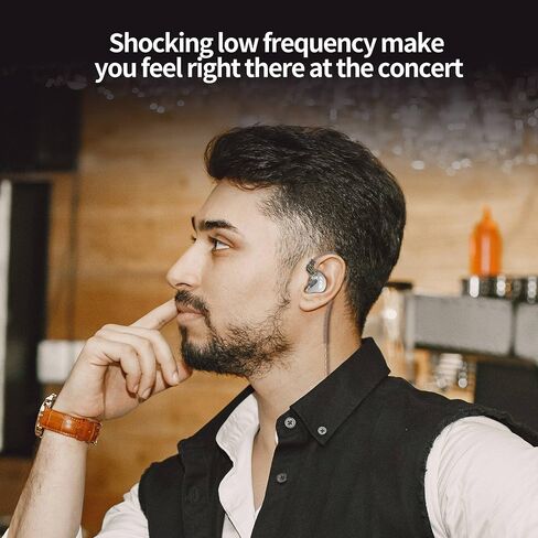 CCA CRA in Ear Monitor Headphones with Microphone Clear Sound Deep Bass Wired Earphone, Ultra-Thin Diaphragm Dynamic Driver IEM Tangle-Free with Hi Res Detachable Cable in Kuwait