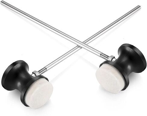 Facmogu 2PCS Dual Sided Bass Drum Pedal Beater, Bass Drum Pedal Beater for Percussion Instrument Accessory Part, Bass Drum Pedal Hammer with Stainless Steel Shaft for Kick Drum Pedal in Kuwait