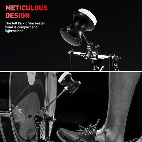Facmogu 2PCS Dual Sided Bass Drum Pedal Beater, Bass Drum Pedal Beater for Percussion Instrument Accessory Part, Bass Drum Pedal Hammer with Stainless Steel Shaft for Kick Drum Pedal in Kuwait