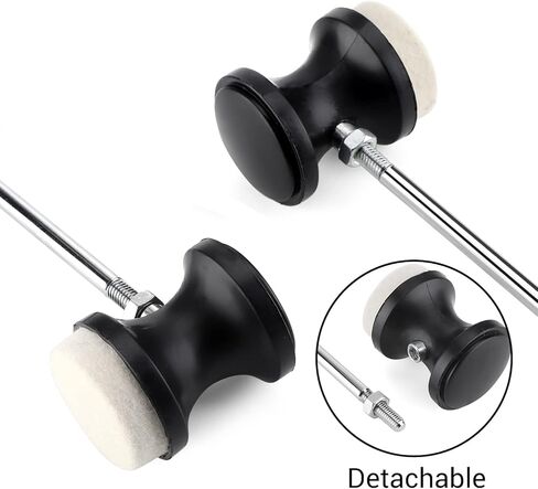 Facmogu 2PCS Dual Sided Bass Drum Pedal Beater, Bass Drum Pedal Beater for Percussion Instrument Accessory Part, Bass Drum Pedal Hammer with Stainless Steel Shaft for Kick Drum Pedal in Kuwait