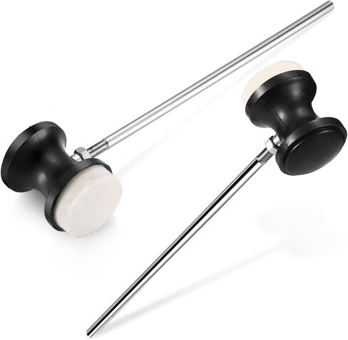 Facmogu 2PCS Dual Sided Bass Drum Pedal Beater, Bass Drum Pedal Beater for Percussion Instrument Accessory Part, Bass Drum Pedal Hammer with Stainless Steel Shaft for Kick Drum Pedal in Kuwait