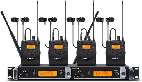 IEM2050 Wireless in-Ear Monitor System UHF PLL 540-580MHZ Dual Channel Wireless System with Earphone for Stage, Studio, Live Performance (IEM1200 4 bodypack) in Kuwait