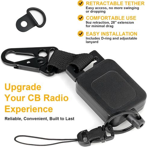 2 pack Gear Keeper CB Mic Holder Retractable Microphone Hook Holder w/Heavy-Duty Snap Clip Mount Adjustable Mic Lanyard and Hardware Mounting Kit in Saudi Arabia