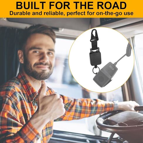 2 pack Gear Keeper CB Mic Holder Retractable Microphone Hook Holder w/Heavy-Duty Snap Clip Mount Adjustable Mic Lanyard and Hardware Mounting Kit in Saudi Arabia