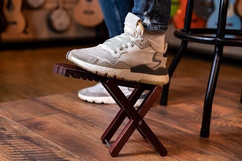 Ortega Guitars Wooden Classical Foot Rest Stool-Made of Solid Birch-Adjustable Height-Wine Red (OWFS-1WR) in Saudi Arabia
