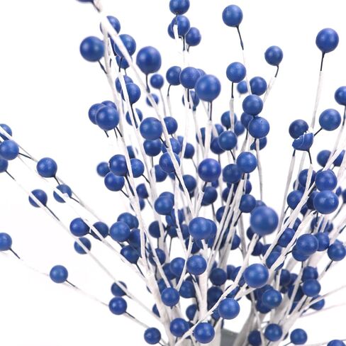 10 Pack Holly Berry Stem Picks, 14.4" Decorative Wire Berries Twig Stem Artificial Sprays for Christmas Tree Branches Fillers Decoration, Holiday Décor, Wreath Garland, Home DIY Crafts (10, White) in Saudi Arabia