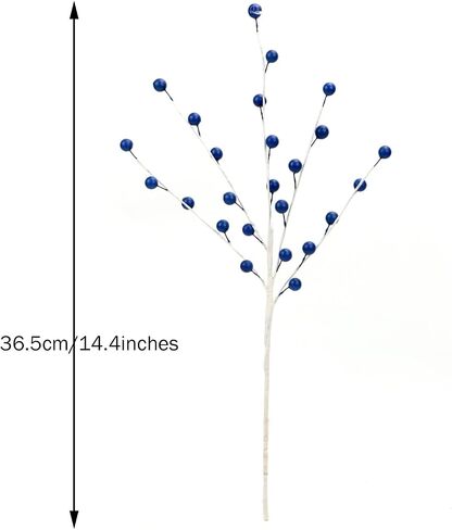 10 Pack Holly Berry Stem Picks, 14.4" Decorative Wire Berries Twig Stem Artificial Sprays for Christmas Tree Branches Fillers Decoration, Holiday Décor, Wreath Garland, Home DIY Crafts (10, White) in Saudi Arabia