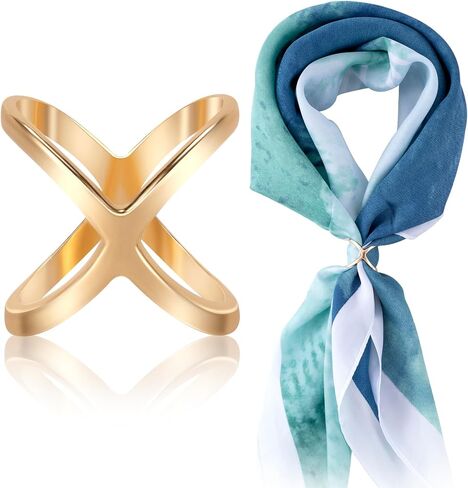 Joez Wonderful Scarf Ring Clip, Wide Band Chunky Chain Silk Scarf Buckle, Shawl Clips Scarf Clasp Holder Scarves Pin in Saudi Arabia