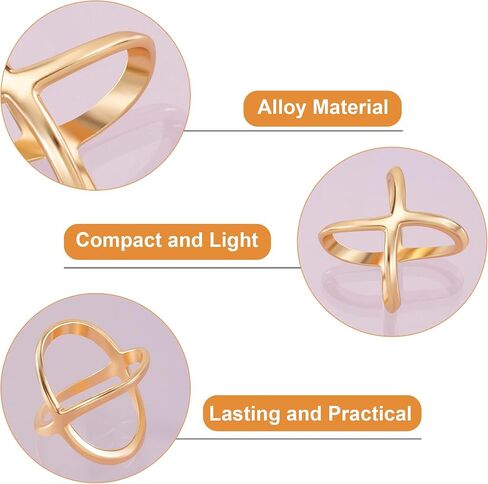 Joez Wonderful Scarf Ring Clip, Wide Band Chunky Chain Silk Scarf Buckle, Shawl Clips Scarf Clasp Holder Scarves Pin in Saudi Arabia