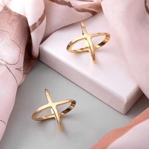 Joez Wonderful Scarf Ring Clip, Wide Band Chunky Chain Silk Scarf Buckle, Shawl Clips Scarf Clasp Holder Scarves Pin in Saudi Arabia